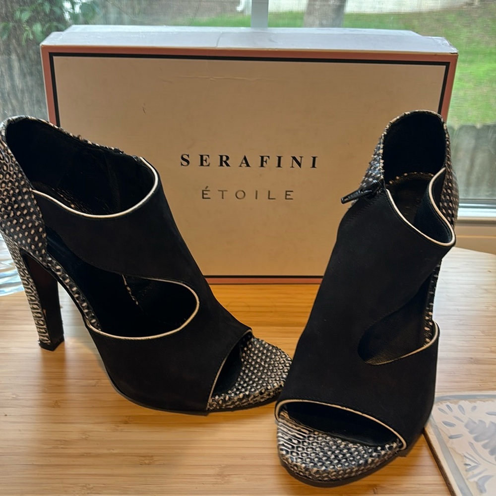 Italian Made Snakeskin and Suede Heels Originally $550+
